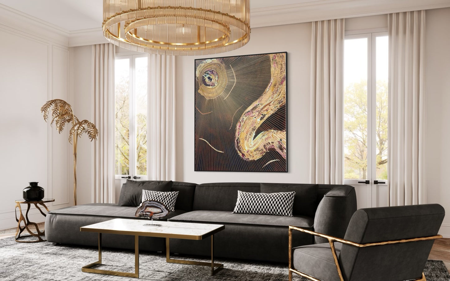SOLD - Shedding Light 150x180cm