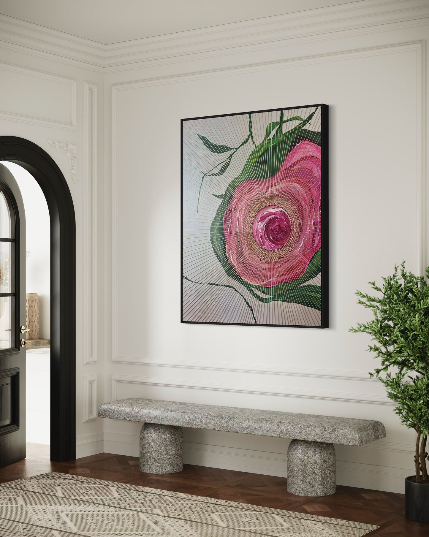 Golden Threads of a Rose 140x110cm