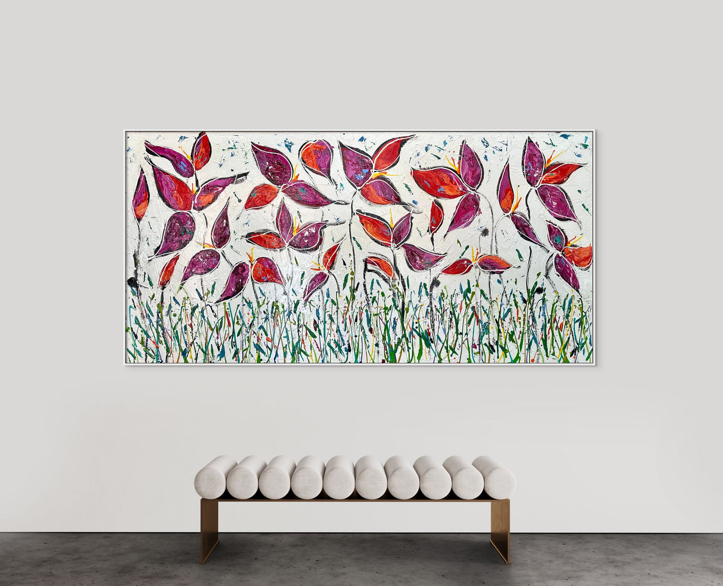 SOLD - My Colourful Summer Garden 120x240cm