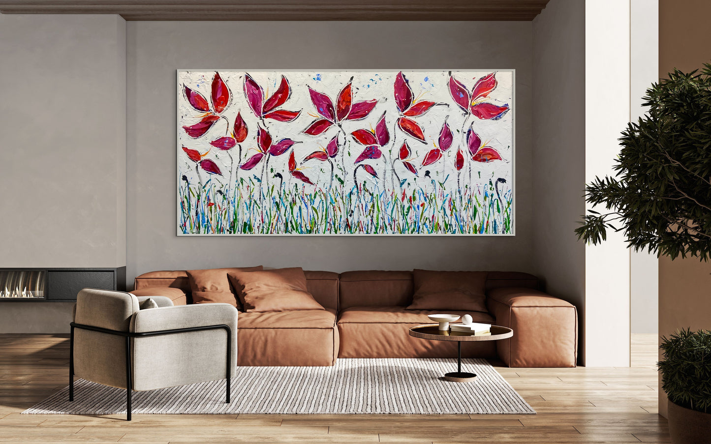 SOLD - My Colourful Spring Garden 150x300cm