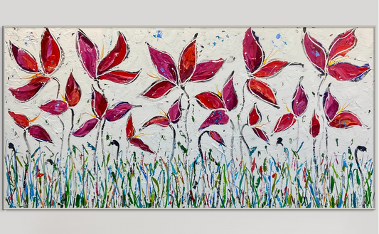 SOLD - My Colourful Spring Garden 150x300cm