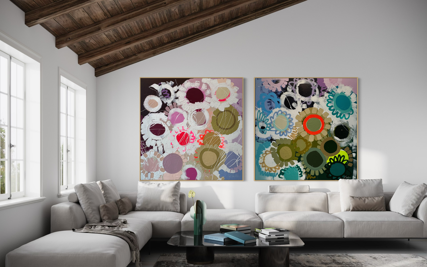 Farm Flowers 150x150cm