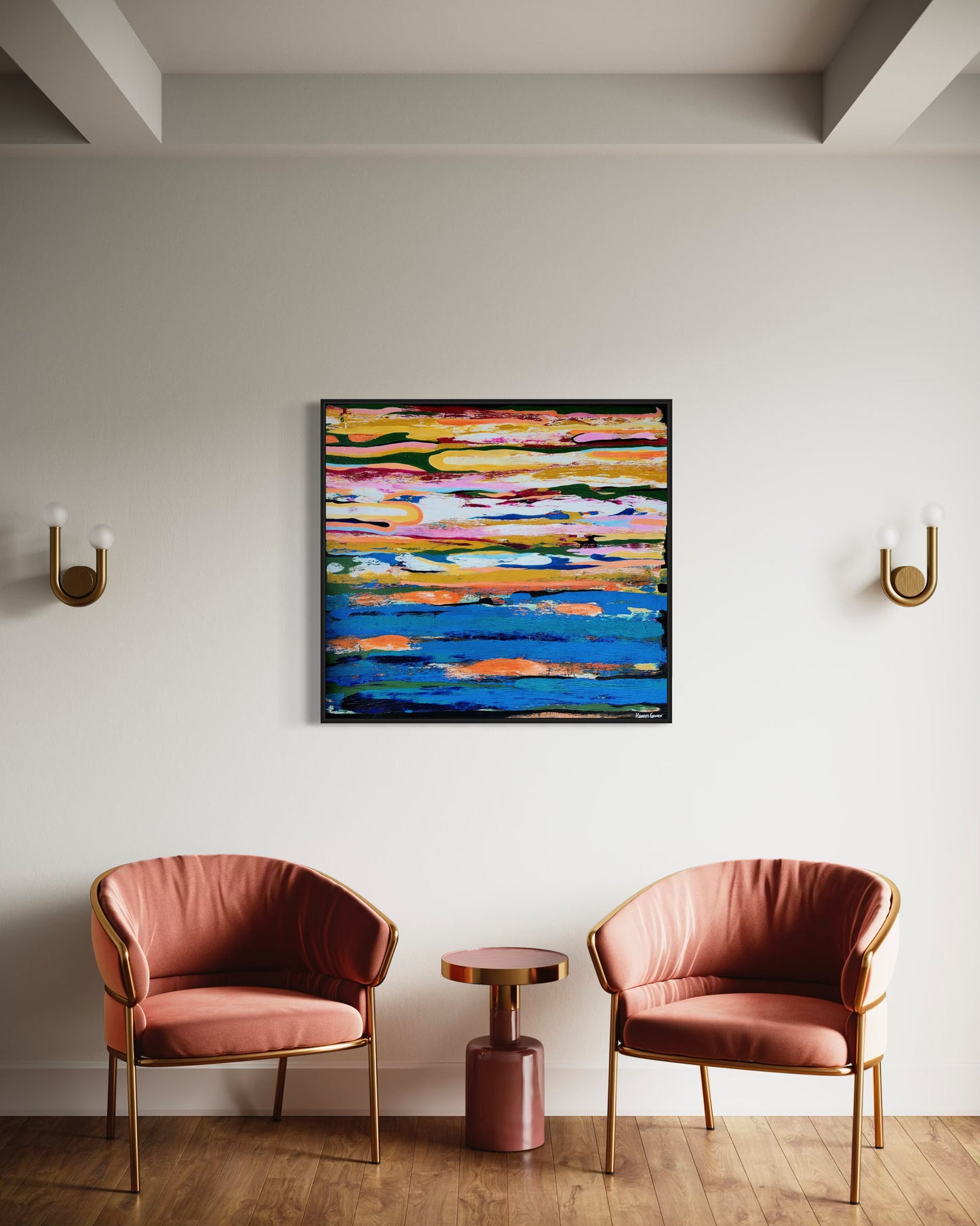 Oh Happy Waves II 91 x91cm