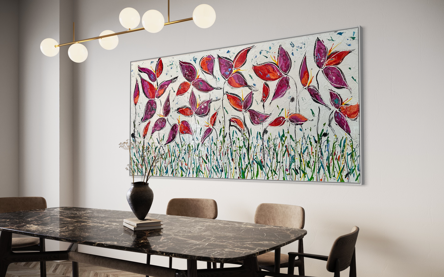SOLD - My Colourful Summer Garden 120x240cm