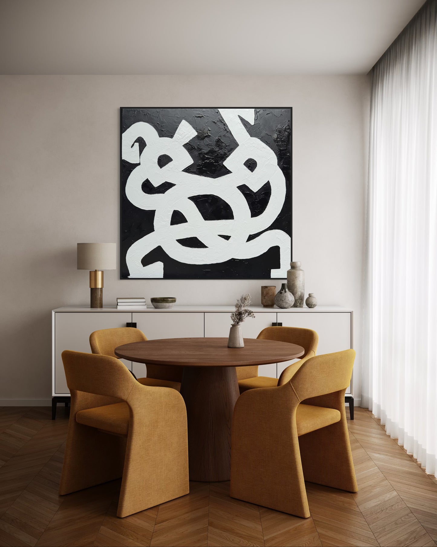 Entwined Moments 150x150cm