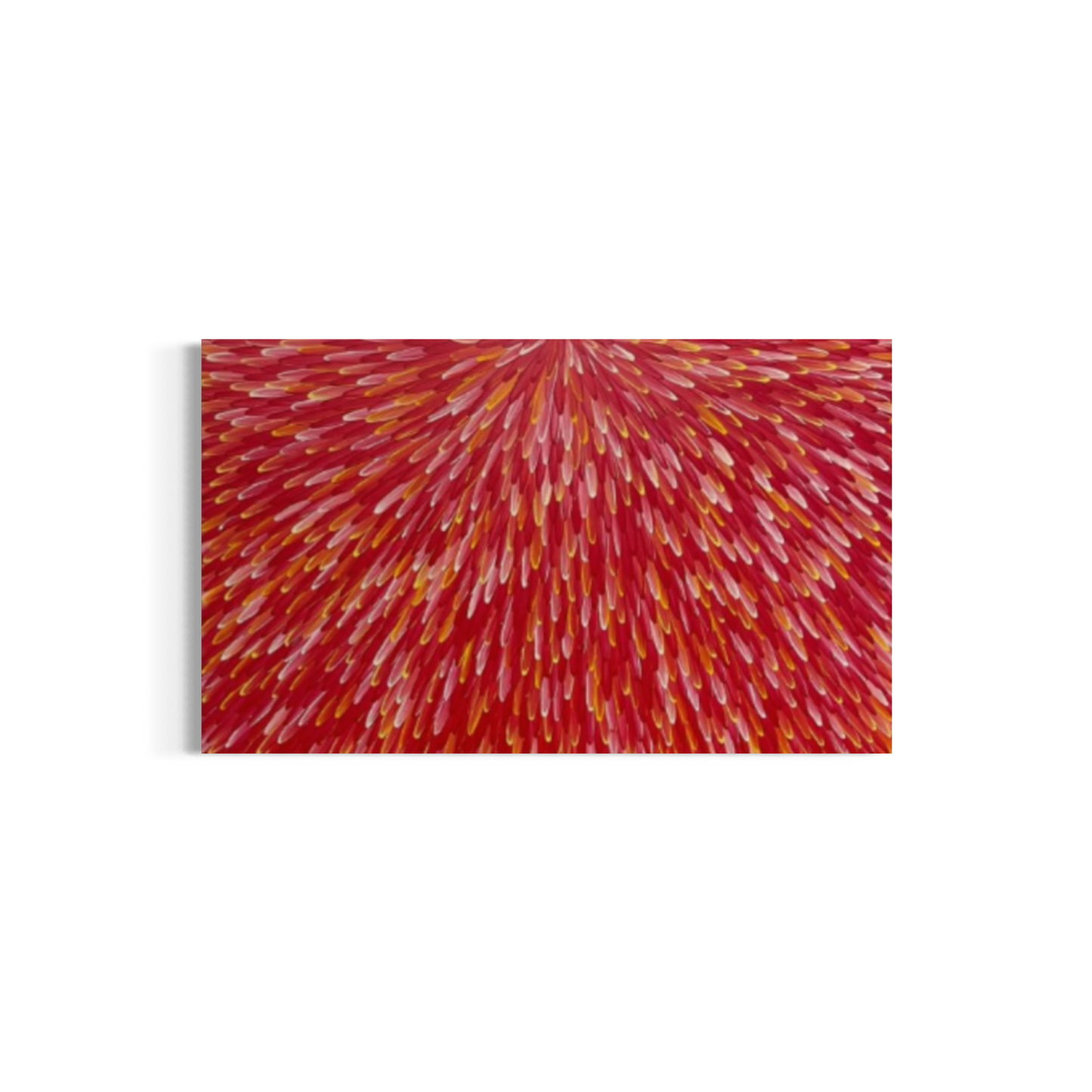 RAYMOND WALTERS PENANGKE - Emu Feathers 90x150cm (crimson/yellow)