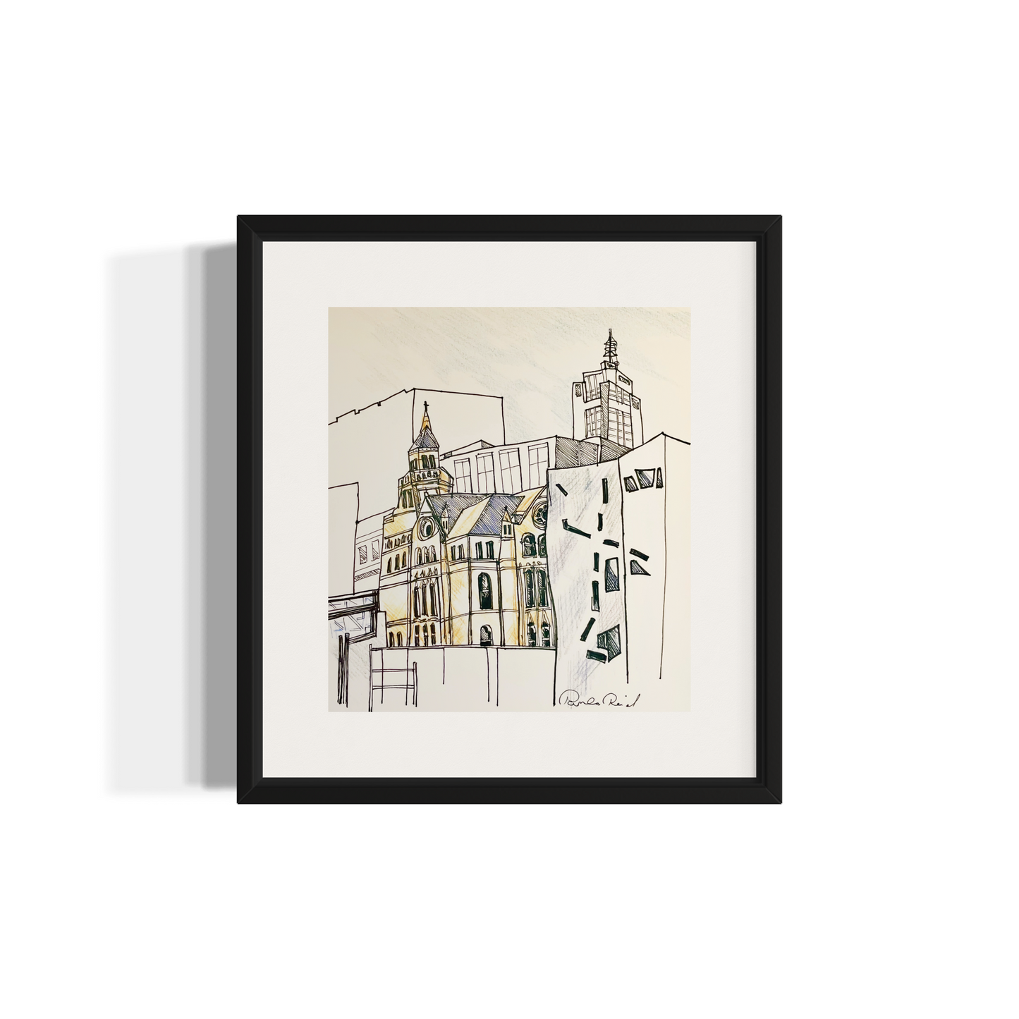 Torrens University from Federation Square 38x34cm