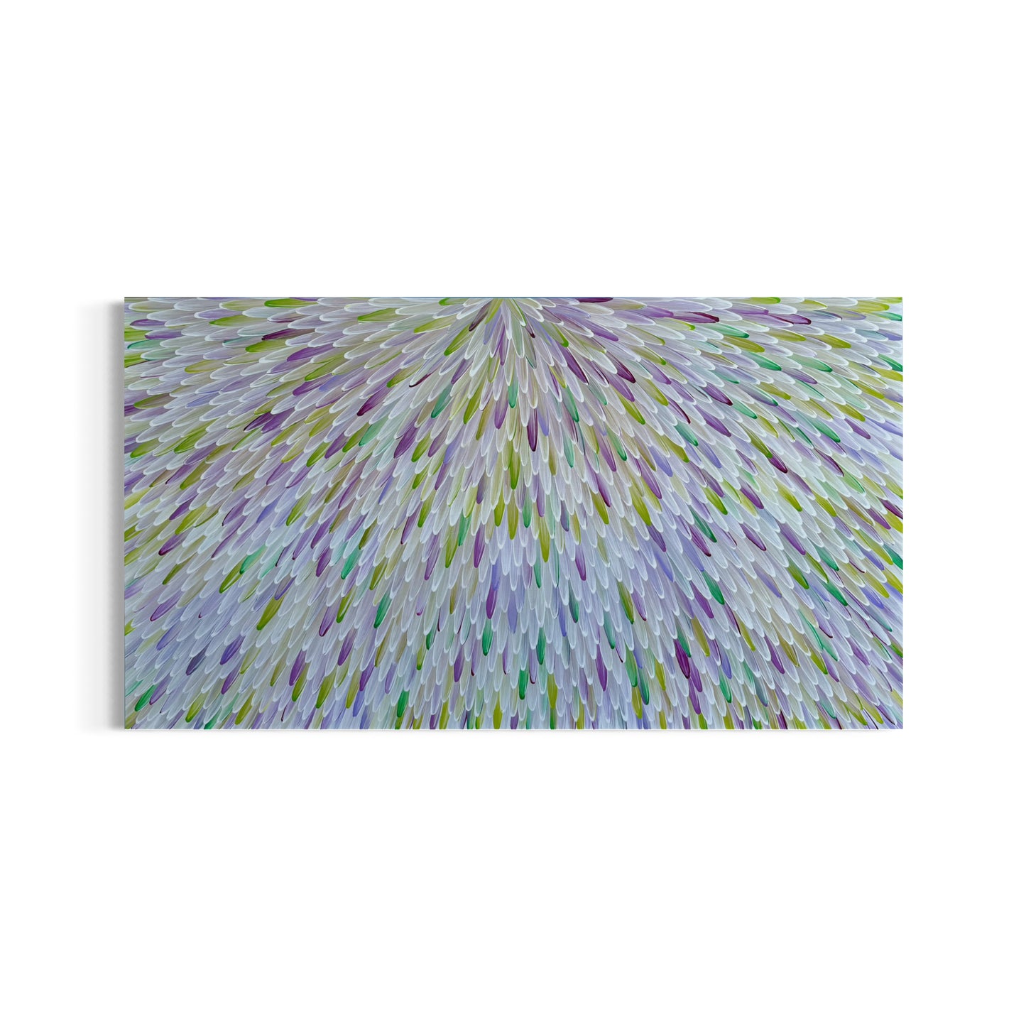 SOLD- RAYMOND WALTERS PENANGKE - Emu Feathers 100x180cm (green/mauve)