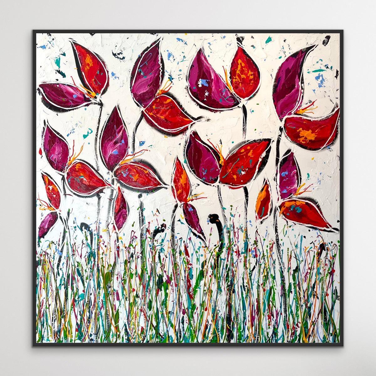 SOLD - My Colourful Spring Garden 160x160cm