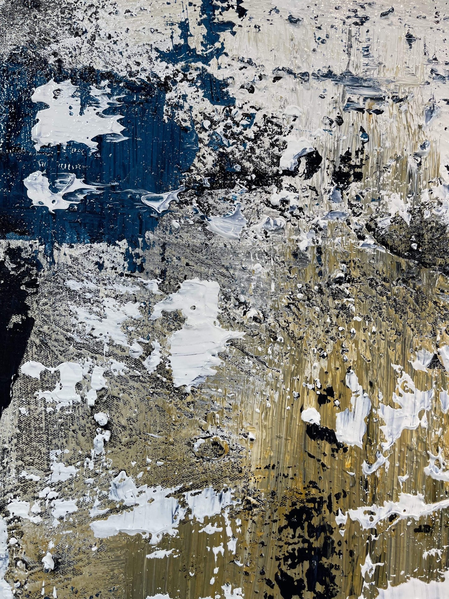 SOLD - Looking Through Winter Lights Blue 180x180cm