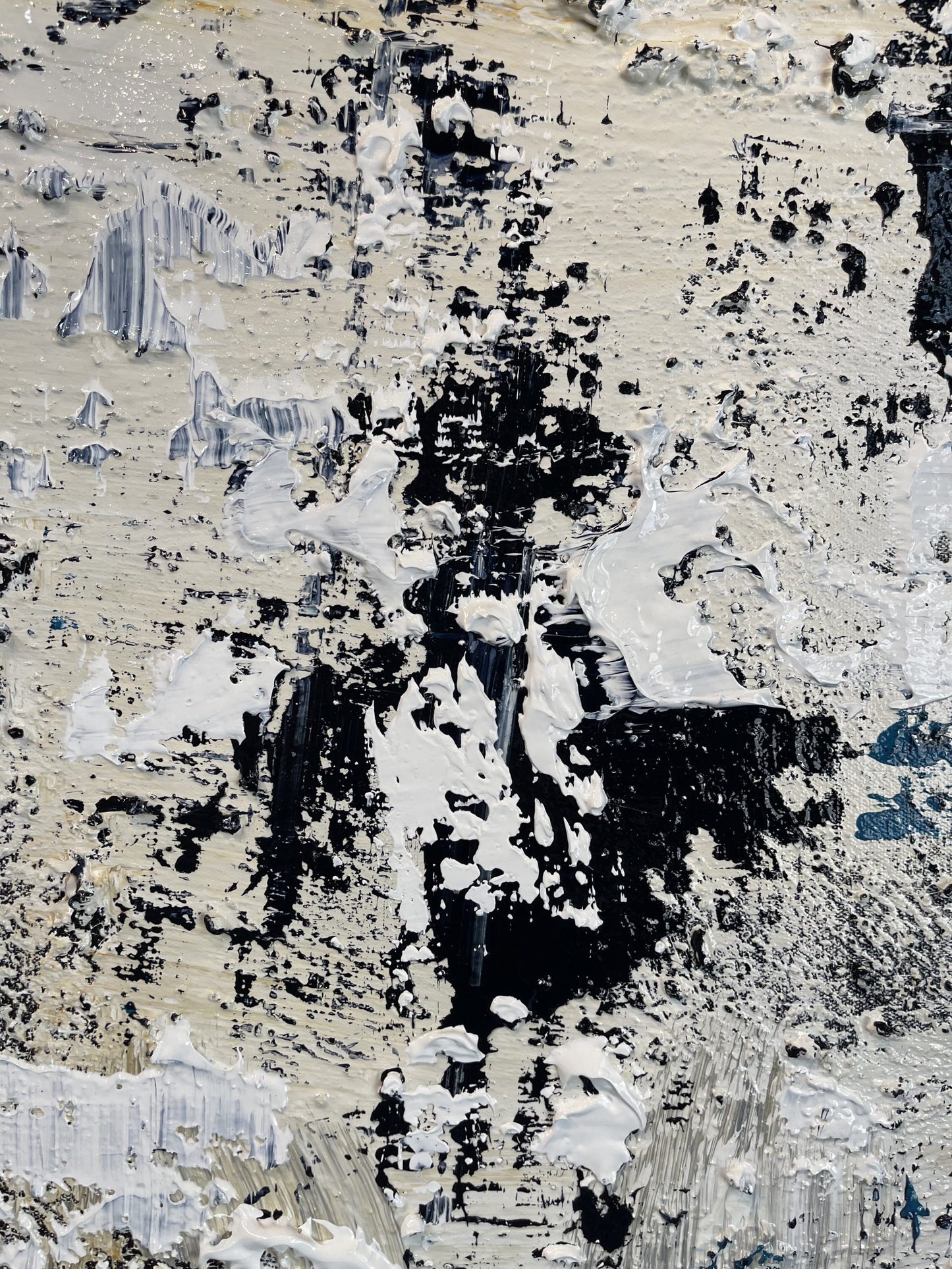 SOLD - Looking Through Winter Lights Blue 180x180cm