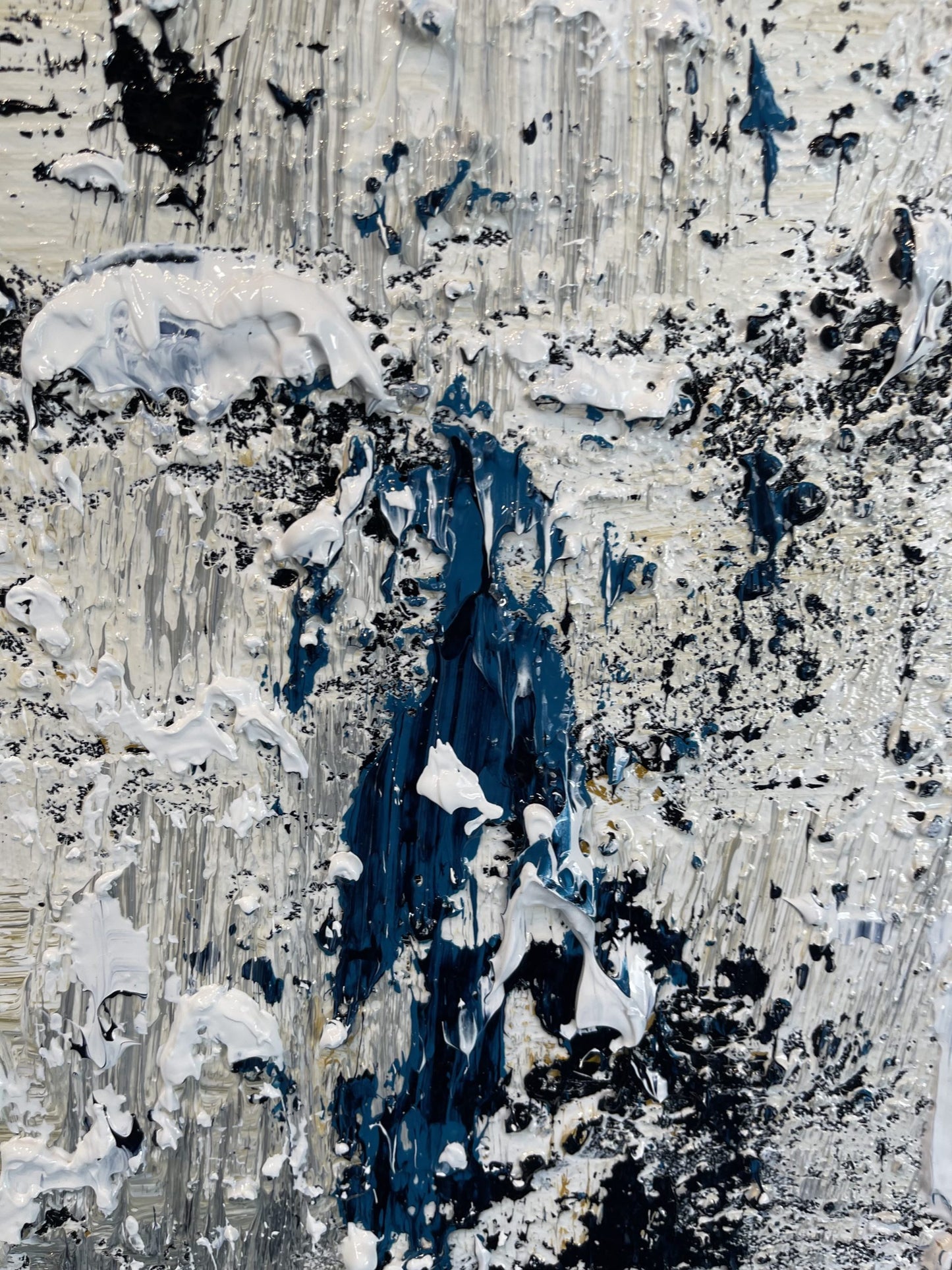 SOLD - Looking Through Winter Lights Blue 180x180cm