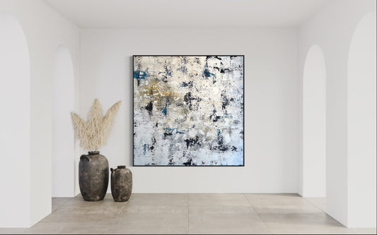 SOLD - Looking Through Winter Lights Blue 180x180cm