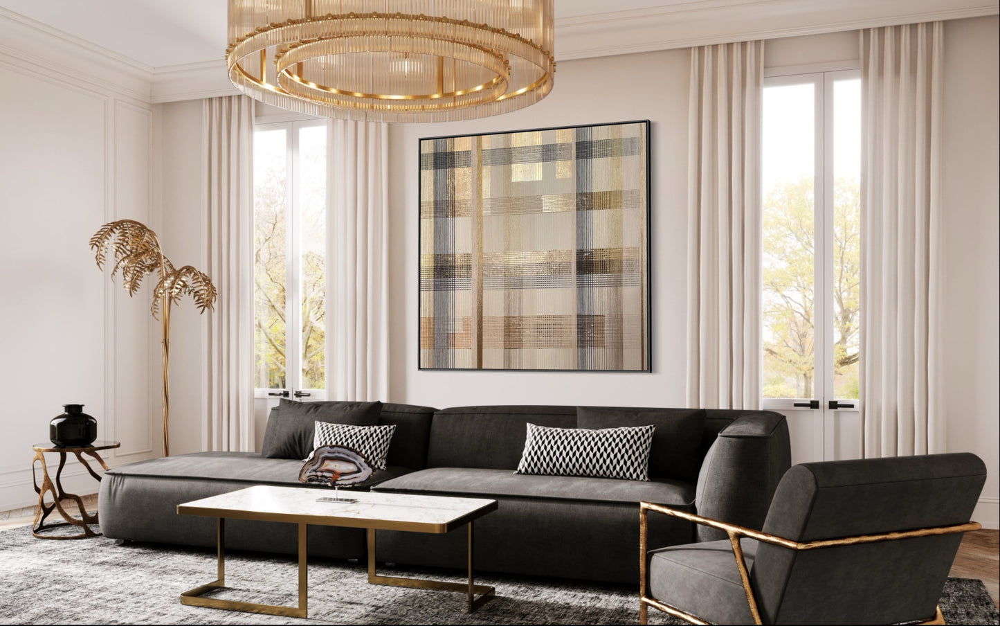 SOLD- Golden Shimmer 150x150cm