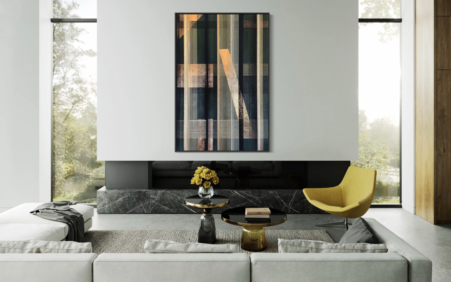 SOLD - Forest Sunset Shadows 180x120cm