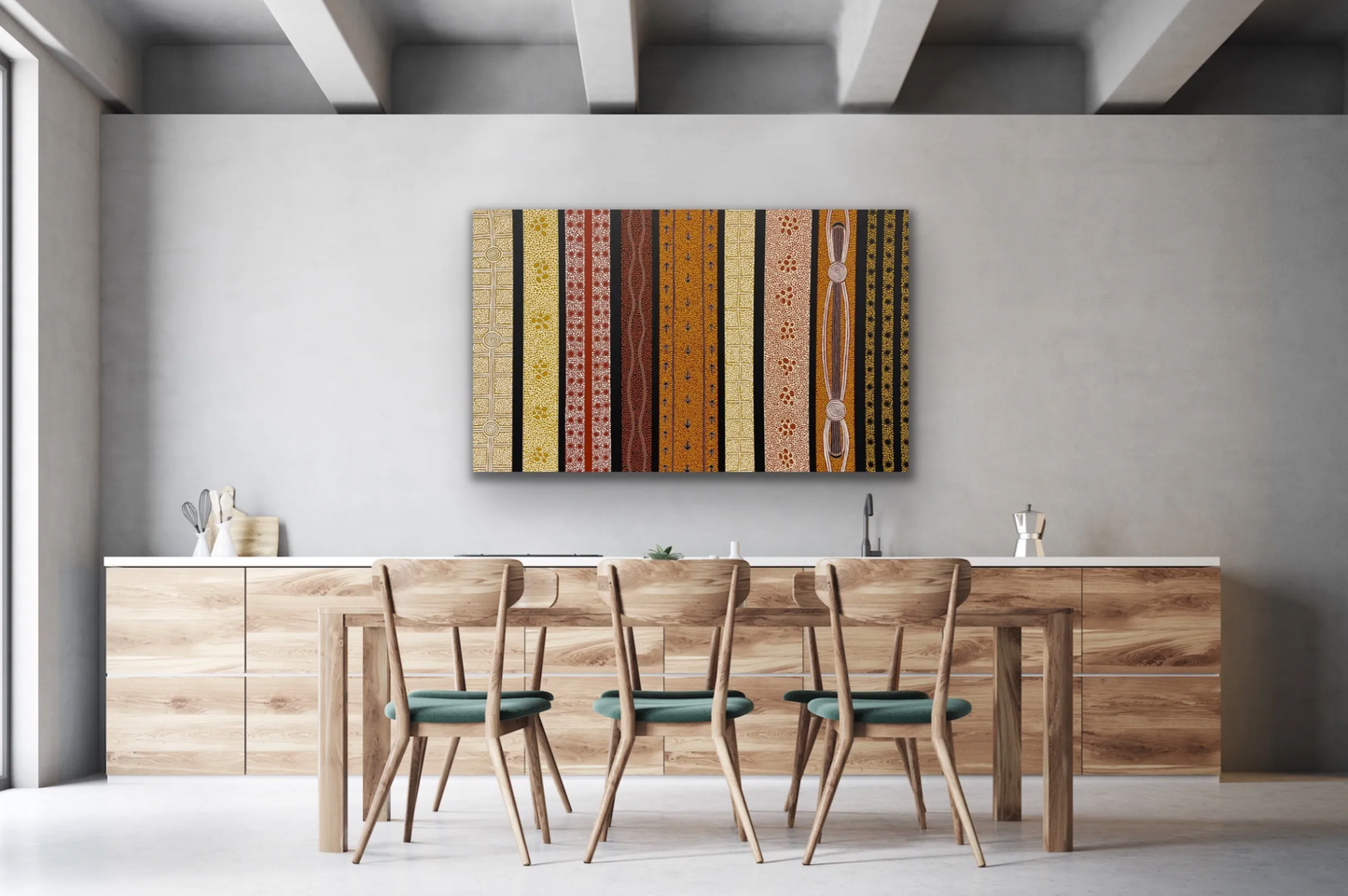 SOLD -RAYMOND WALTERS PENANGKE - Traditional Anmatyerre Stories 90x150cm