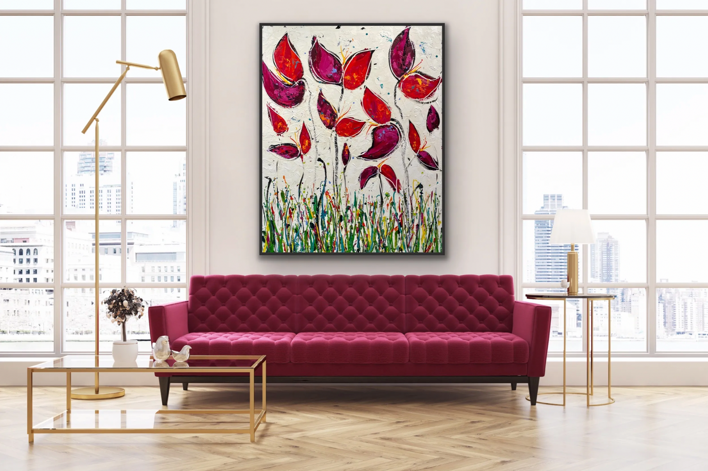 SOLD - My Happy Garden 150x120cm