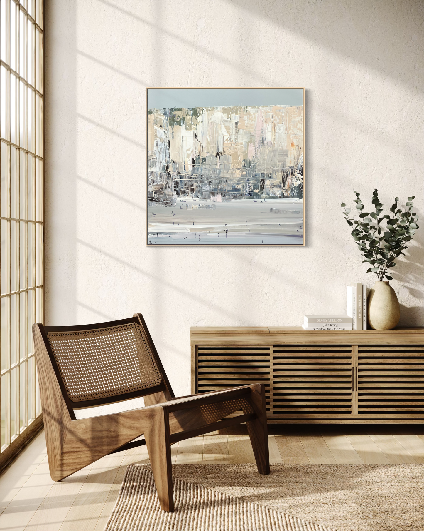 Quiet end of the beach 84x84cm