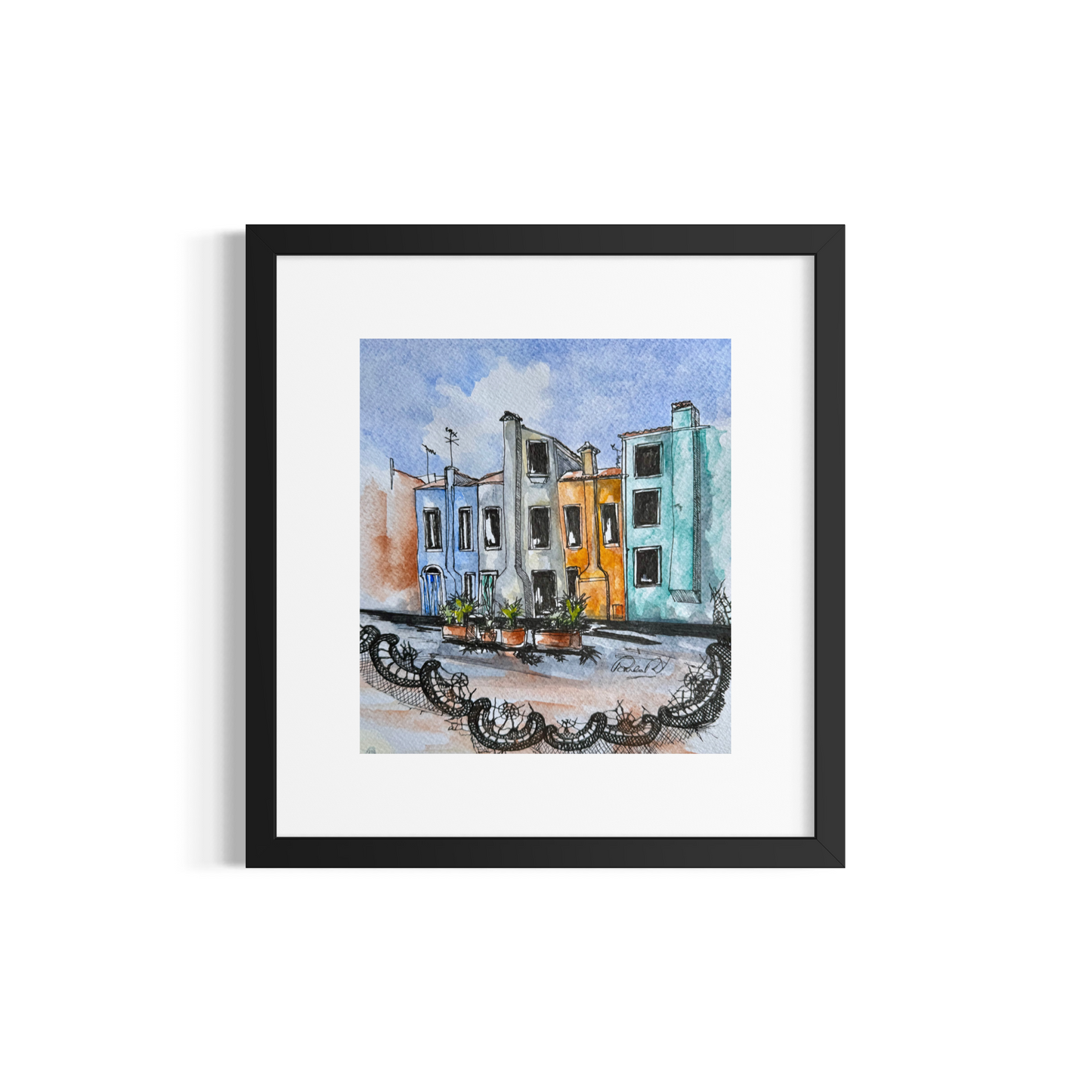 Colours and Lace, Burano, Venice 38x34cm