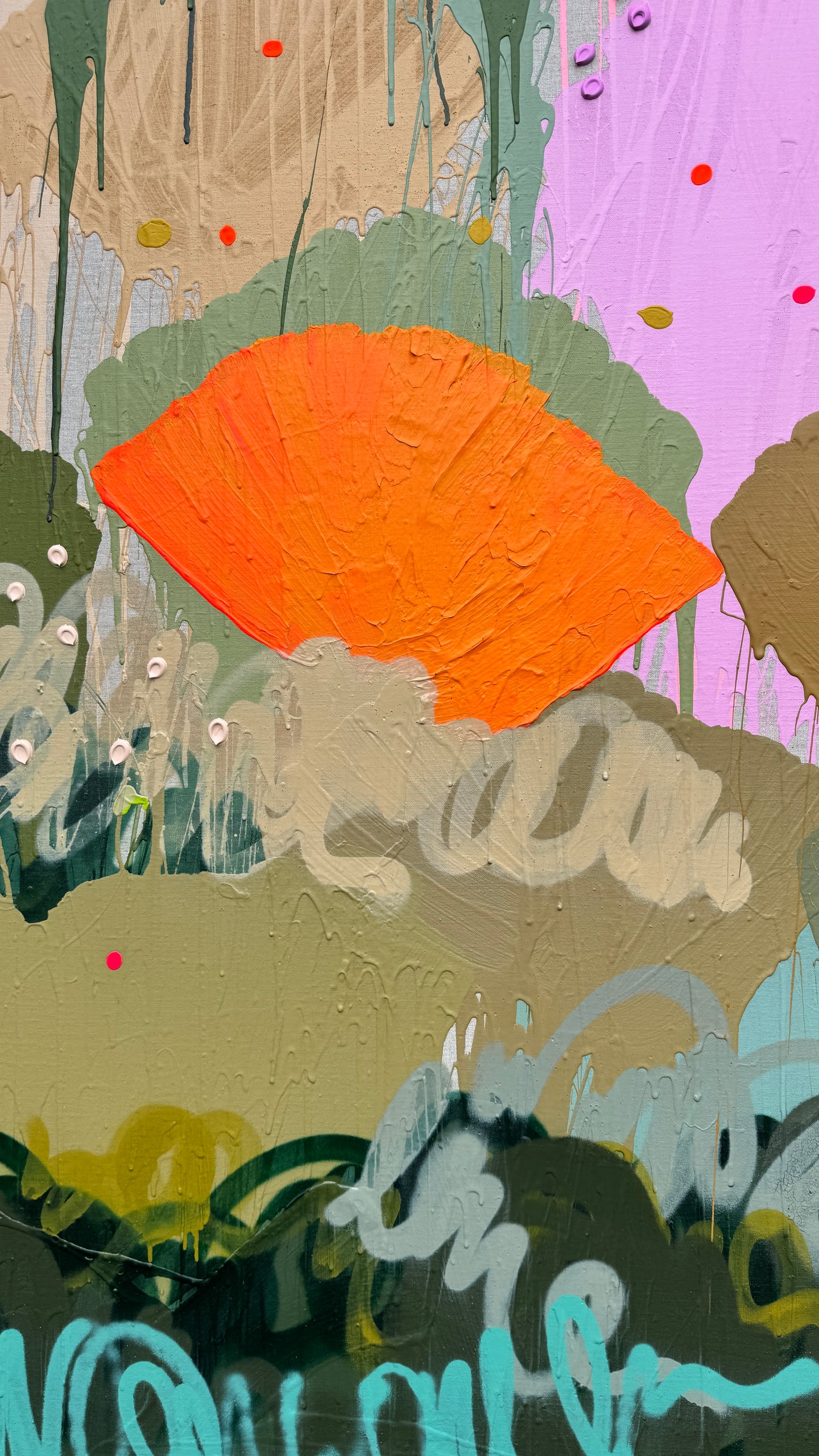 Walking with Flowers 173x173cm