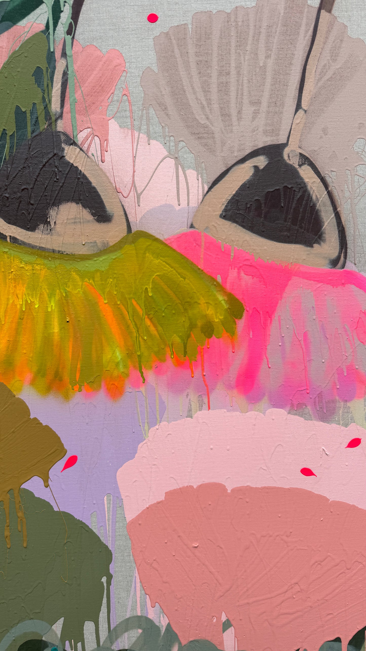 Walking with Flowers 173x173cm