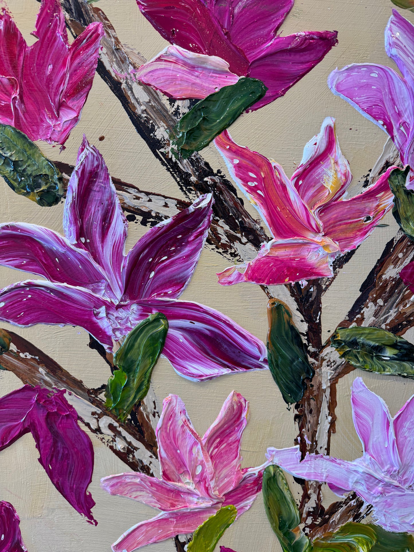 SOLD-Dads Garden in Spring 180x150cm