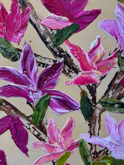 SOLD-Dads Garden in Spring 180x150cm
