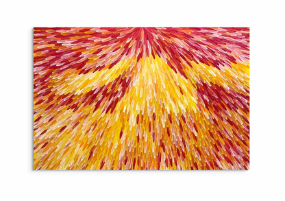 RAYMOND WALTERS PENANGKE - Emu Feathers (red/yellow) 125x185cm
