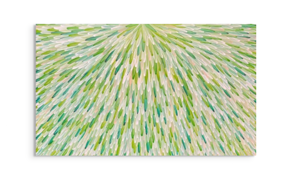 RAYMOND WALTERS PENANGKE - Emu Feathers 90x150cm (green)