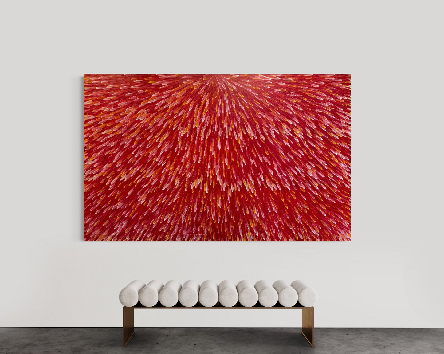 RAYMOND WALTERS PENANGKE - Emu Feathers 150x240 (red)