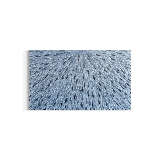 RAYMOND WALTERS PENANGKE - Emu Feathers 90x150cm (black/white)