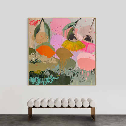 Walking with Flowers 173x173cm