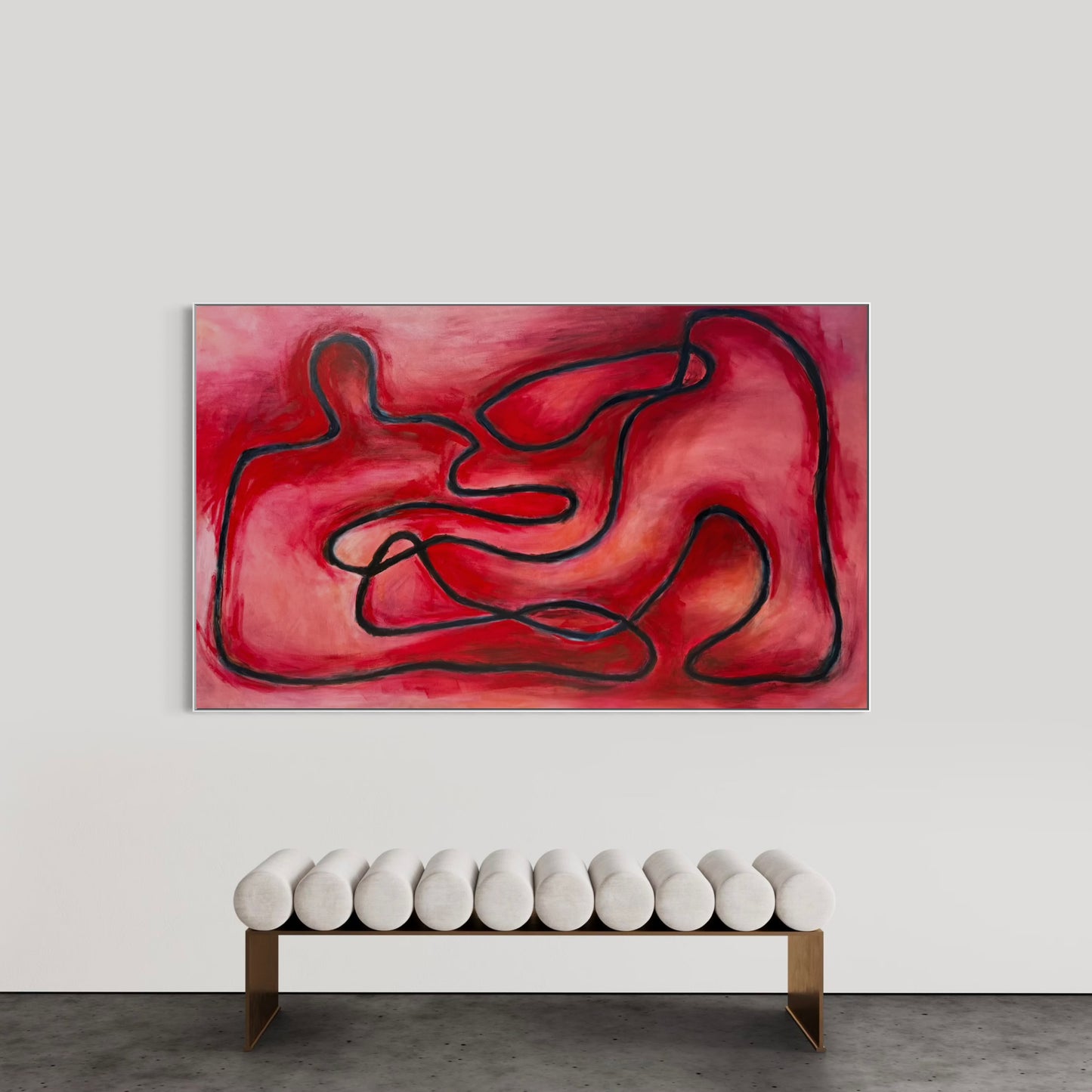Falling into line - Red 120x200cm