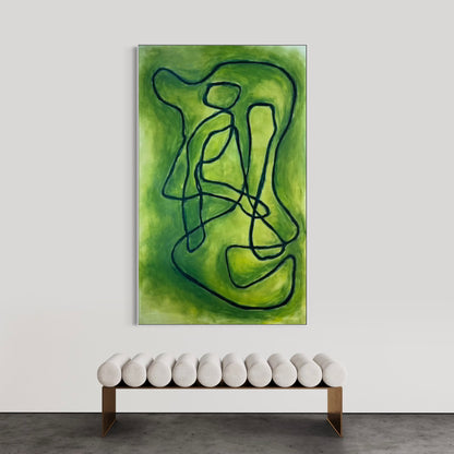 Falling into line - Green 200x120cm