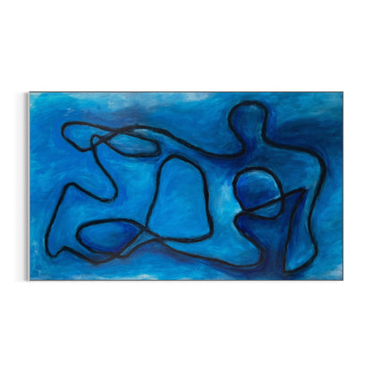 Falling into line - Blue 120x200cm