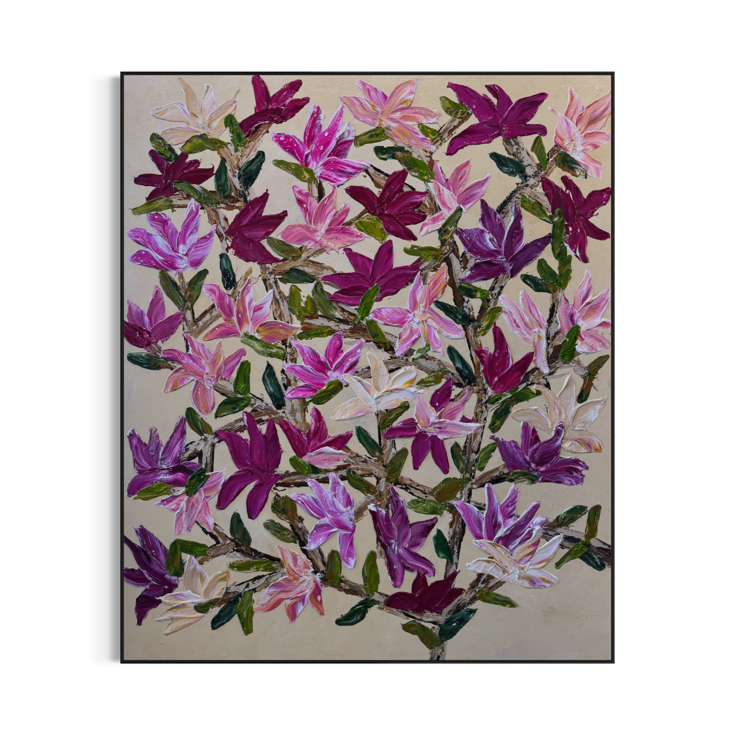 SOLD-Dads Garden in Spring 180x150cm
