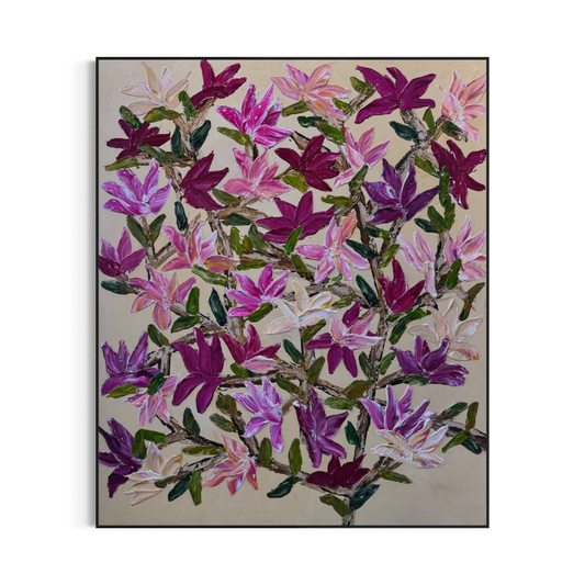 SOLD-Dads Garden in Spring 180x150cm