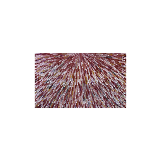 RAYMOND WALTERS PENANGKE - Emu Feathers 90x150cm (plum/ochre/white)
