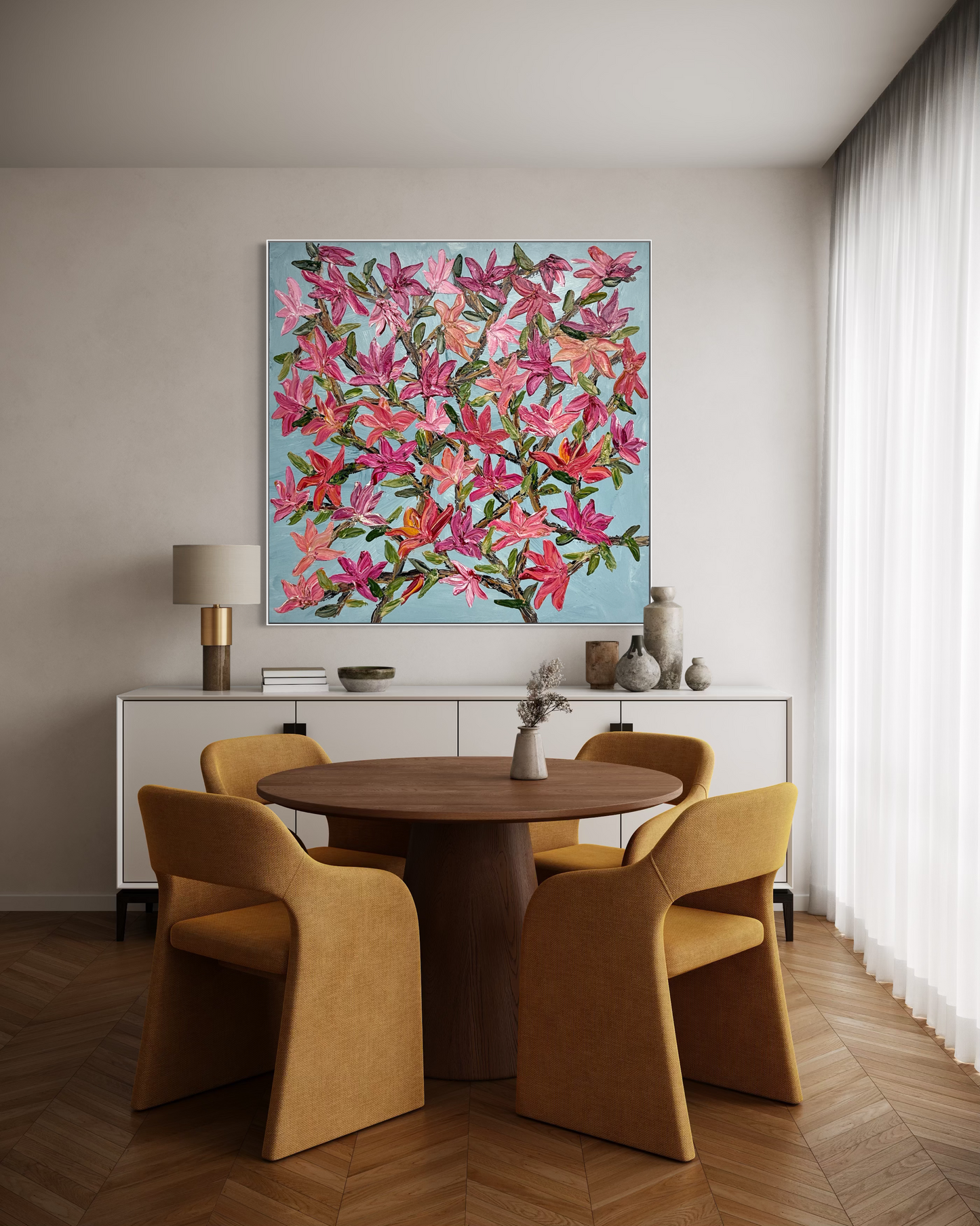 Garden in Spring 150x150cm