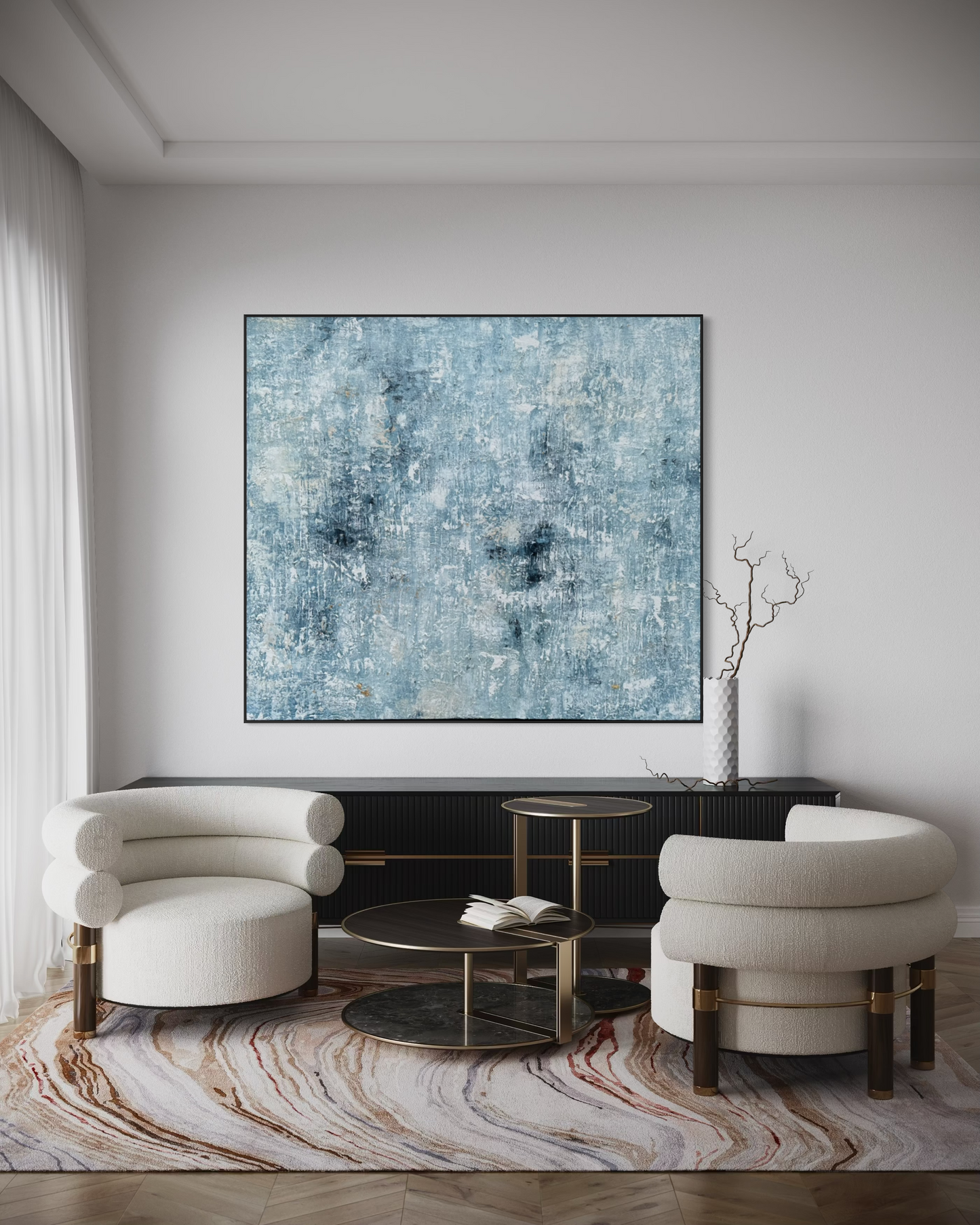 Looking Through Winter Rain 160x180cm