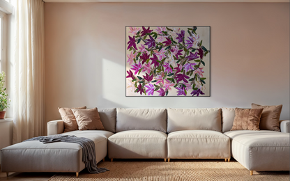 SOLD-Dads Garden in Spring 180x150cm