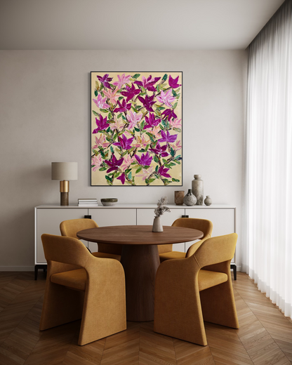 SOLD - Dad's Garden in Bloom 150x120cm