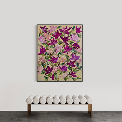 SOLD - Dad's Garden in Bloom 150x120cm