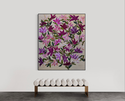 SOLD-Dads Garden in Spring 180x150cm